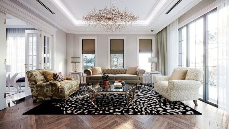 Bộ bàn ghế sofa văng đơn, đôi tân cổ điển đẹp, sang trọng cho không gian biệt thự, nhà phố. Thiết kế nội thất