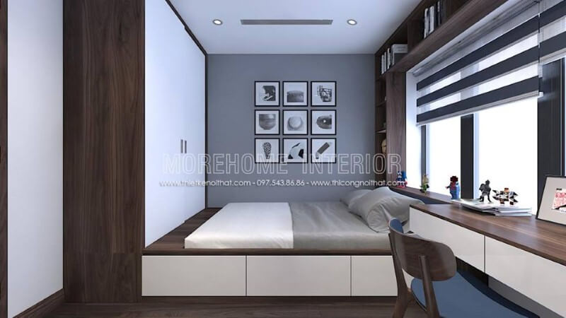 Tủ quần áo liền giường lựa chọn tuyệt vời cho phòng ngủ nhỏ. Thiết kế nội thất nhà liền kế đẹp sang trọng