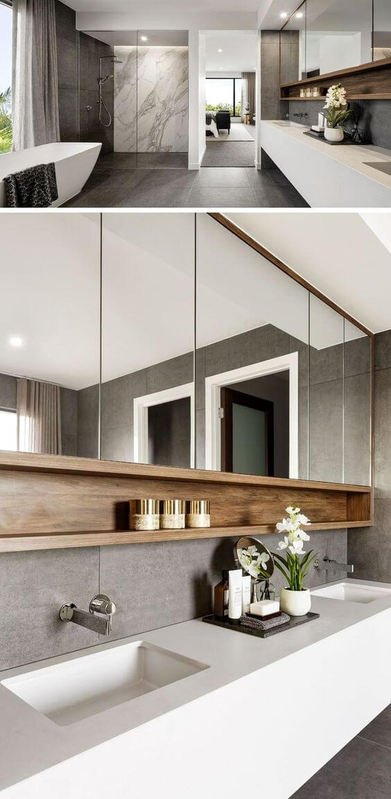 Trang trí phòng tắm biệt thự phong cách hiện đại Thiết kế phòng tắm