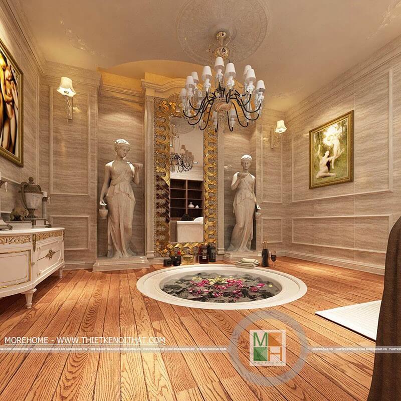 Thiết kế phòng tắm rộng kết hợp spa tại nhà tạo không gian thoải mái, thư giãn sau một ngày làm việc mệt mỏi Thiết kế phòng tắm