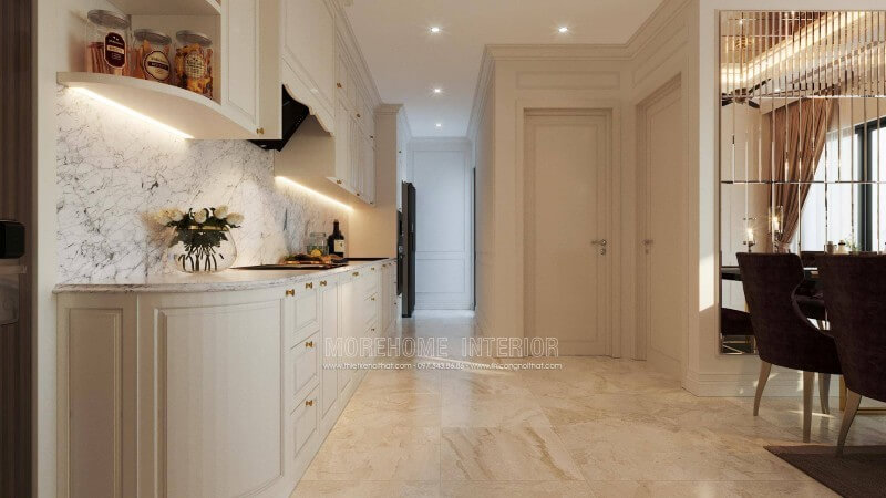 Mẫu thiết kế nội thất phòng bếp chung cư cao cấp Nội thất phòng bếp chung cư