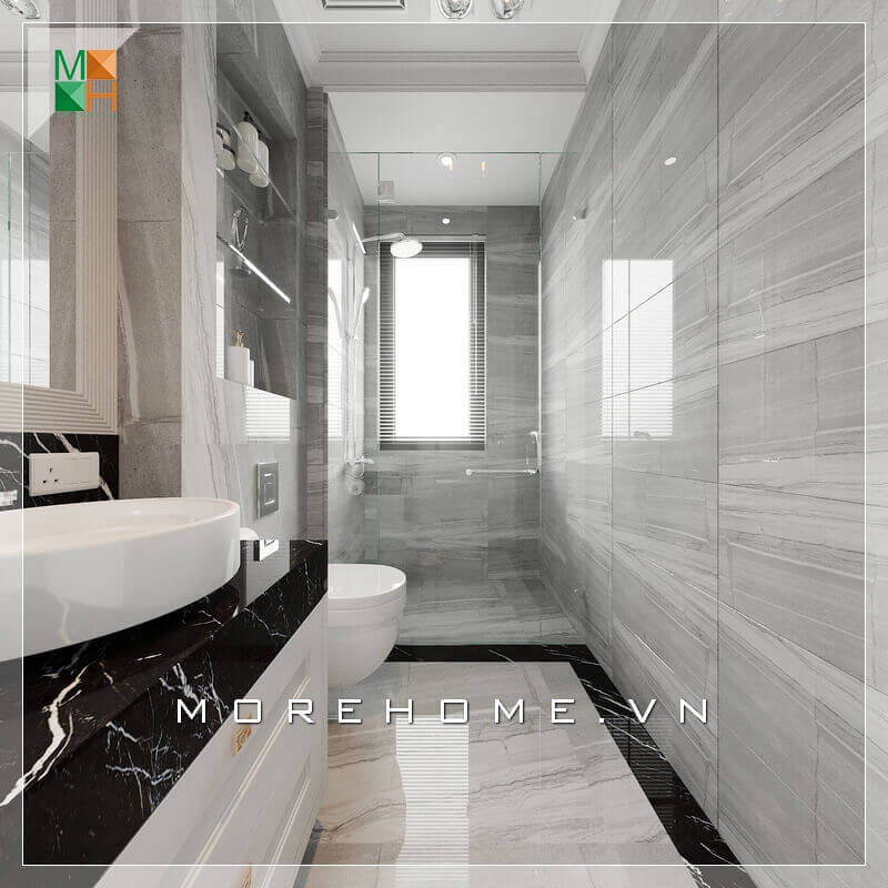Một mẫu thiết kế nhà tắm kết hợp WC chung cư, nhà phố, biệt thự hiện đại rất tiện nghi Thiết kế phòng tắm biệt thự