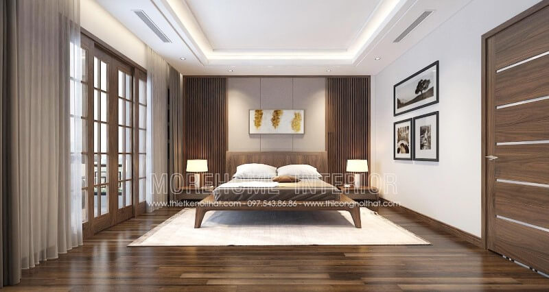 Mẫu giường ngủ gỗ óc chó cao cấp đẹp tại hà nội thiết kế nội thất gỗ óc chó