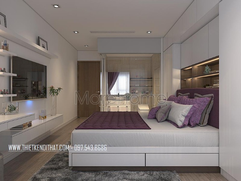 Thiết kế nội thất phòng ngủ khách sạn 3 sao Cầu Giấy